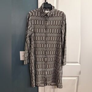 Jude Connally Brown Geometric Shirt Dress